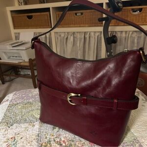 Patricia Nash Burgundy Leather Shoulder Bag